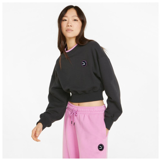 Puma Γυναικείο φούτερ crop SWxP Crew TR Puma Γυναικείο φούτερ crop SWxP Crew TR